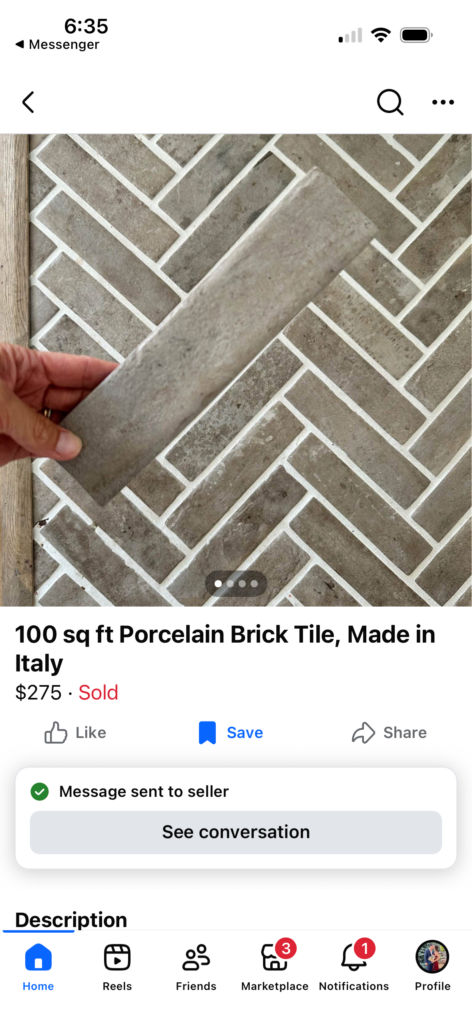 Ackland Montello porcelain brick look tile installed
